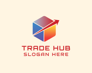 Tech Arrow Cube Logistics logo design