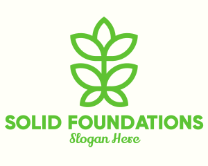 Green Plant Bud Monoline Logo