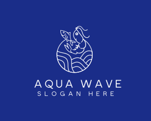 Ocean Shrimp Fish logo design