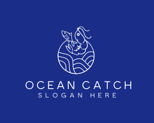 Ocean Shrimp Fish logo design