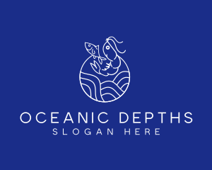 Ocean Shrimp Fish logo design