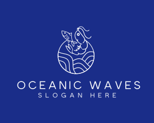 Ocean Shrimp Fish logo design