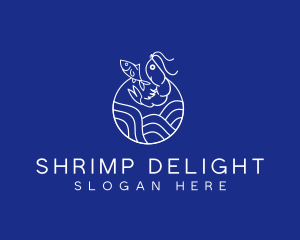 Ocean Shrimp Fish logo design