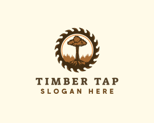 Woodwork Tree Sawmill logo design