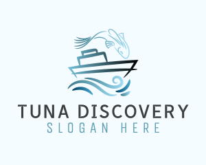 Blue Fishing Boat logo design