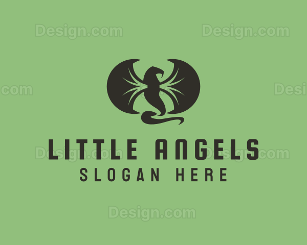 Winged Serpent Reptile Logo