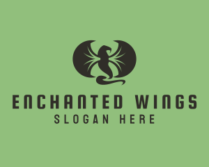 Winged Serpent Reptile logo design