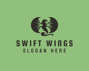 Winged Serpent Reptile logo design