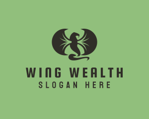 Winged Serpent Reptile logo design