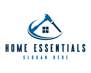 Home Construction Hammer logo design