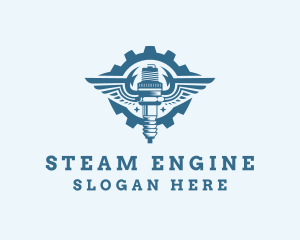 Blue Engine Repair Garage logo design