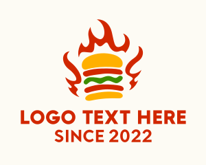 Fire Hamburger Fast Food  logo