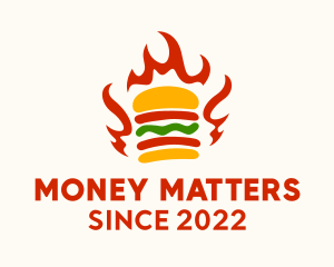 Fire Hamburger Fast Food  logo