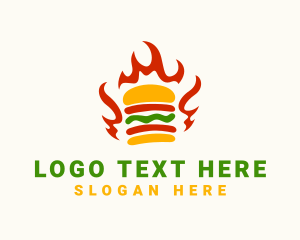 Fire Hamburger Fast Food  logo