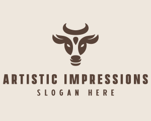 Brown Cow Bull logo design