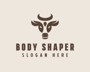 Brown Cow Bull logo design