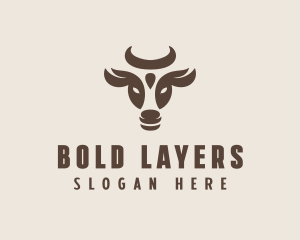 Brown Cow Bull logo design