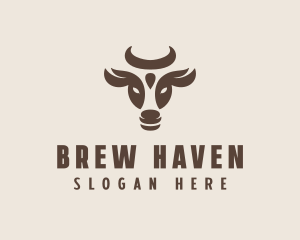 Brown Cow Bull logo design