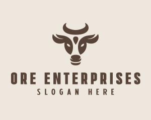 Brown Cow Bull logo design