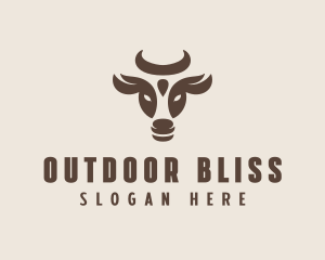 Brown Cow Bull logo design