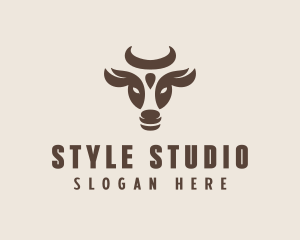 Brown Cow Bull logo design