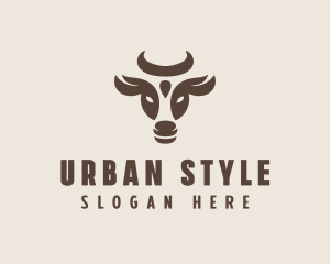 Brown Cow Bull logo design