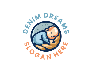 Sleeping Moon Baby logo design