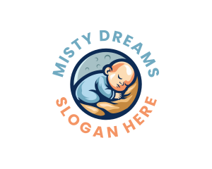 Sleeping Moon Baby logo design