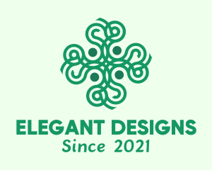 Green Ornamental Cross logo design