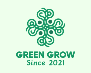 Green Ornamental Cross logo design