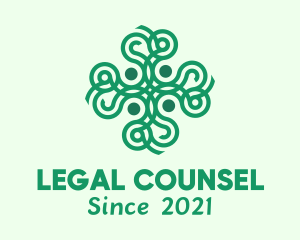 Green Ornamental Cross logo