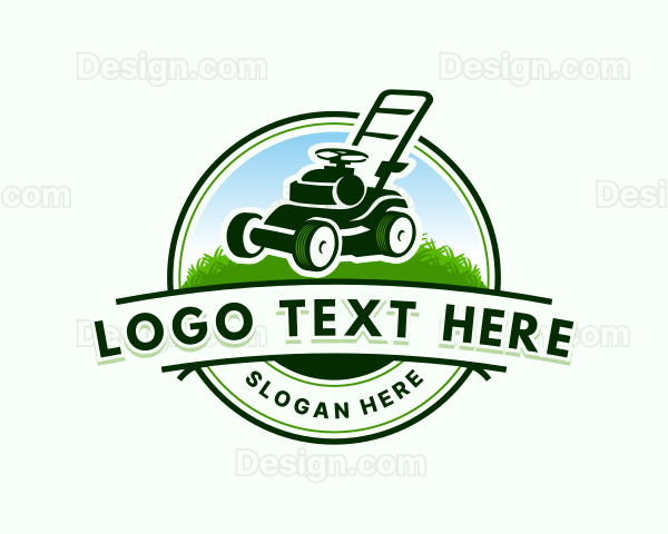 Landscaping Lawn Mower Logo