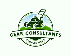 Landscaping Lawn Mower Logo