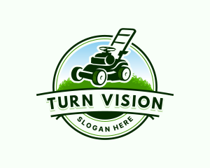 Landscaping Lawn Mower Logo