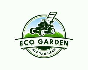 Landscaping Lawn Mower logo design