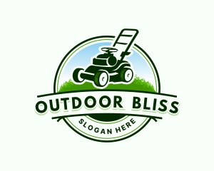 Landscaping Lawn Mower logo design