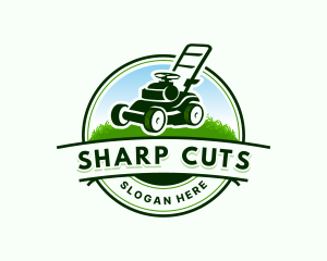 Landscaping Lawn Mower logo design