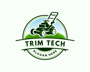 Landscaping Lawn Mower logo design