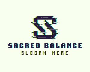 Glitch Gaming Letter S logo design