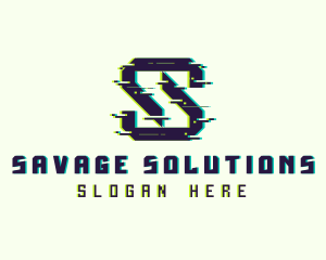 Glitch Gaming Letter S logo design