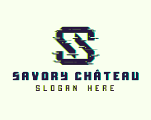 Glitch Gaming Letter S logo design