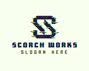 Glitch Gaming Letter S logo design