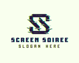 Glitch Gaming Letter S logo design