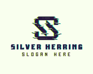 Glitch Gaming Letter S logo design