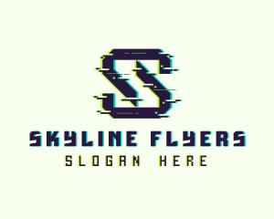 Glitch Gaming Letter S logo design