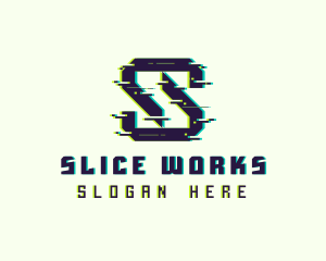 Glitch Gaming Letter S logo design