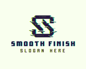 Glitch Gaming Letter S logo design