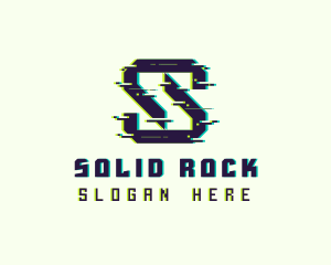 Glitch Gaming Letter S logo design