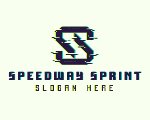 Glitch Gaming Letter S logo design