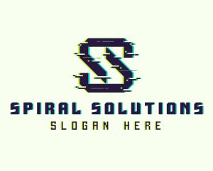 Glitch Gaming Letter S logo design